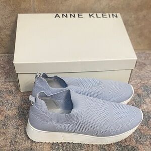 Anne Klein Women's Light Gray Knit Sneakers